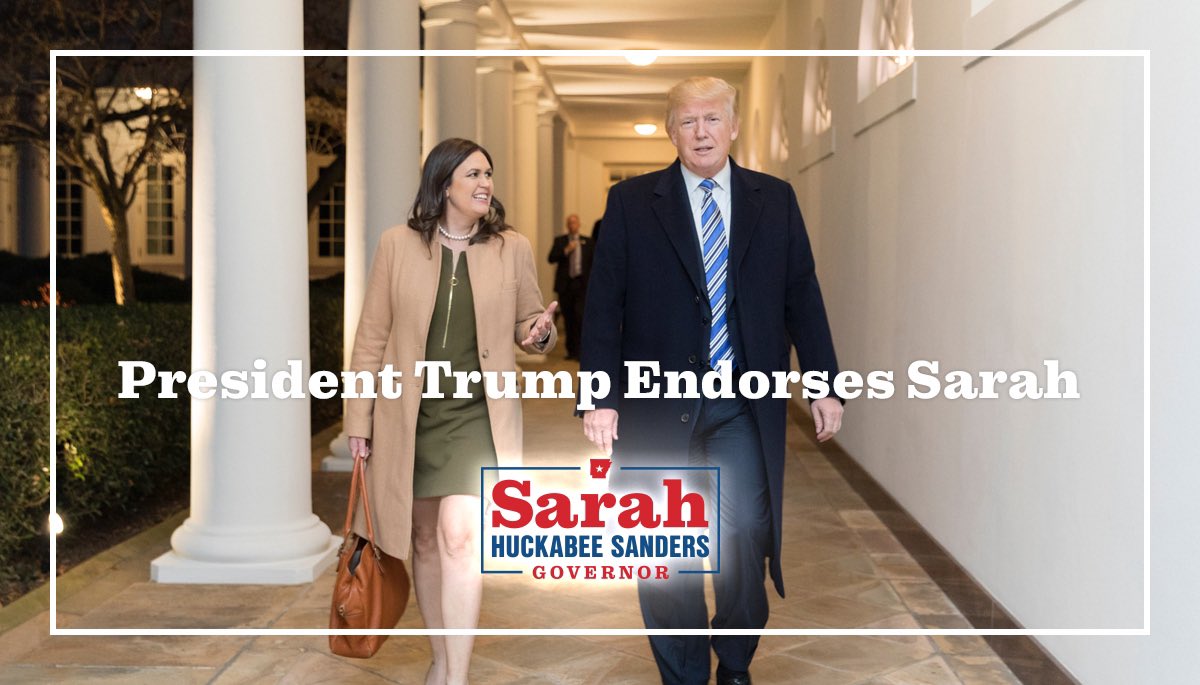 SarahHuckabee's tweet image. Join President Trump and click below to endorse my campaign. Thank you!
sarahforgovernor.com/endorse/