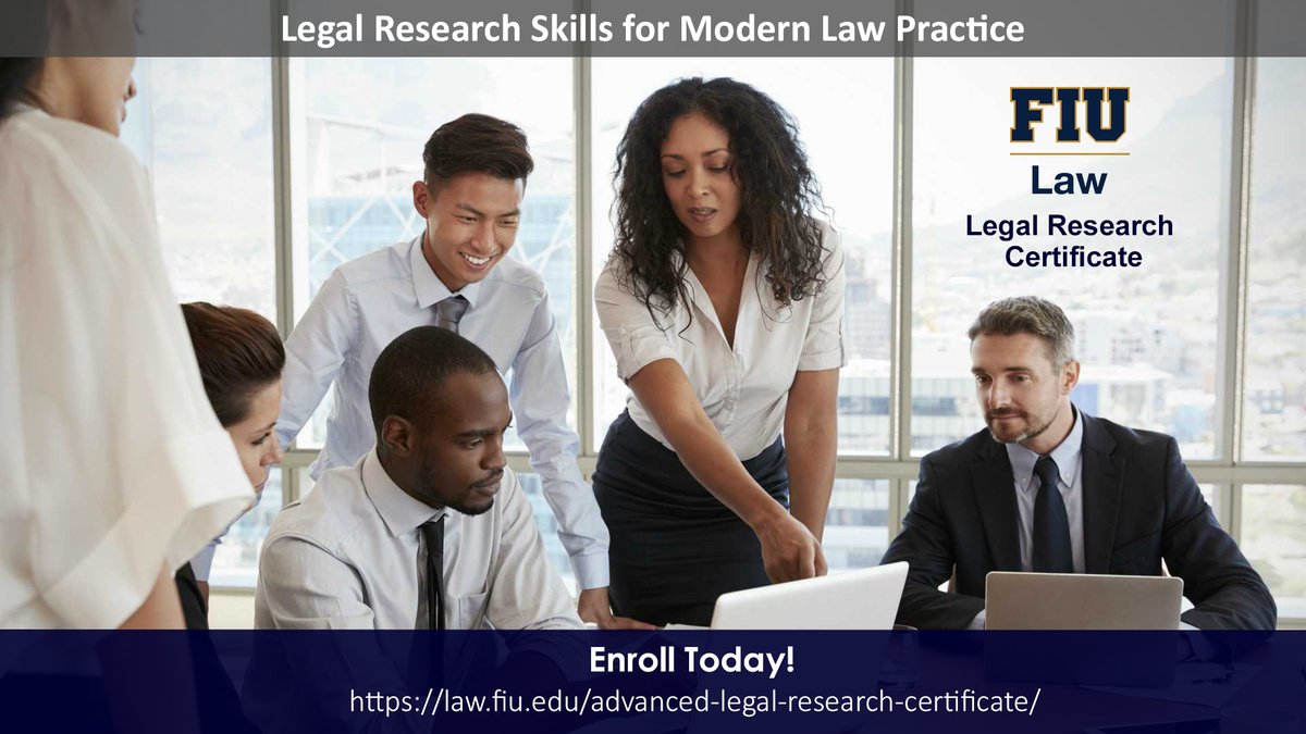 FIULaw's tweet photo. Looking to enhance your legal research skills? The Advanced Legal Research Certificate is designed to support the modern law firm with value-driven legal research techniques.

Learn more and enroll today: https://t.co/GxKqU6k8JX https://t.co/LiuMIq5p7M