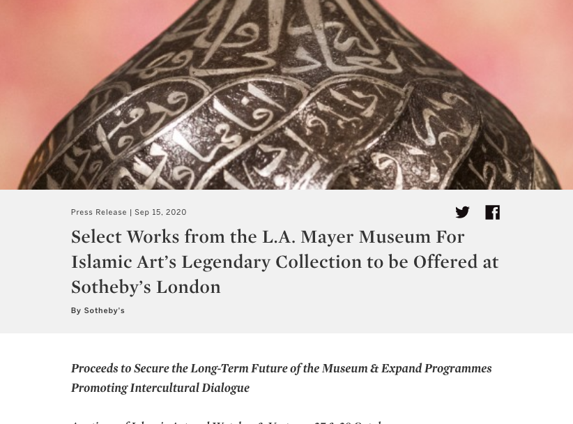 5 ואחרון/ לא נפסיק לעקוב, נמשיך לעדכן כאן ובעיקר לא נוותר. זהו נכס ששיך לכל אוהבי התרבות ולא נאפשר שיימכר במכירת חיסול מבזה שכזו כנגד הצוואה המוסרית של מייסדת המוזיאון, ורה סלומונס, שביקשה לקרב בין יהודים למוסלמים דרך האמנות. זו מטרה נעלה, ושום הון שבעולם לא יוכל לה. המשך יבוא