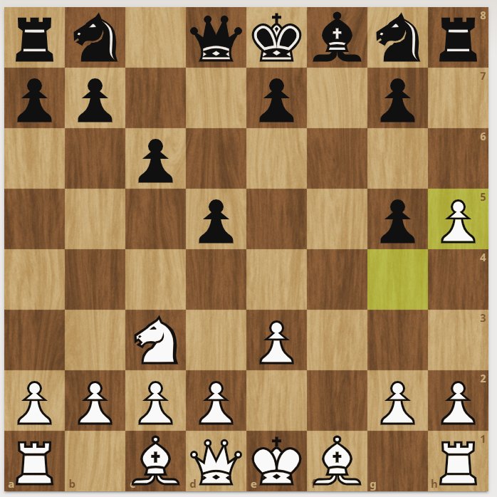 Bonjour <a href="/classebleuecm/">CM1/CM2 - Beaumont</a> 
Pour cette #Quotichess partie, nous déplaçons notre pion en h5 pour prendre votre pion.
6 gxh5
C'est à vous