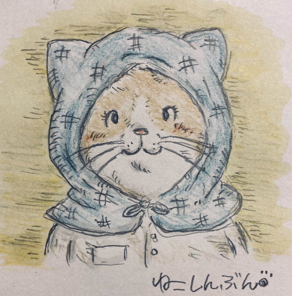 優しい笑顔 イラスト アナログイラスト 猫イラスト 笑顔 絵描き ねこしんぶんの漫画