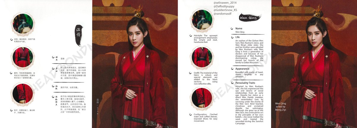 14wen qing character sheet and costume description