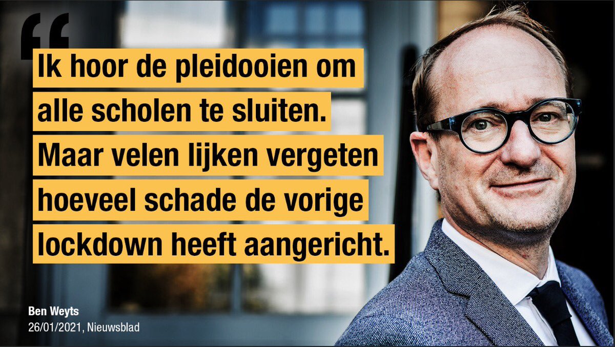 BenWeyts's tweet photo. Het gaat over onze kinderen, dus de emoties laaien hoog op. Maar velen lijken vergeten te zijn welke schade de vorige lockdown heeft veroorzaakt bij de leerlingen en het onderwijs in zijn geheel. Een sluiting van de scholen is voor mij de aller- allerlaatste maatregel. https://t.co/Qd36QYiQ41