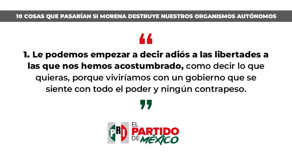 NestorCamarillo's tweet photo. Desaparecer los organismos autónomos provocará que el gobierno de Morena concentre más poder y no exista transparencia y rendición de cuentas, restando además certidumbre y seguridad jurídica para nuestro país. 
#MorenaDestruye https://t.co/myZvtMWCku