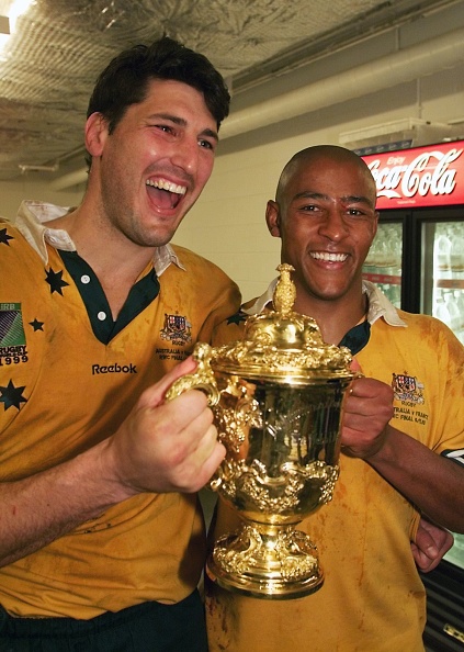 ScrumESPN's tweet photo. Este 26/1 se celebra el Día Nacional de #Australia y #Scrum recuerda los títulos de los #Wallabies en Copas del Mundo: en 1991 con Nick #FarrJones y David #Campese como figuras y en 1999 con el liderazgo de John #Eales y George #Gregan.

#AustraliaDay2021 #AustraliaDay https://t.co/inFqMnhQGx