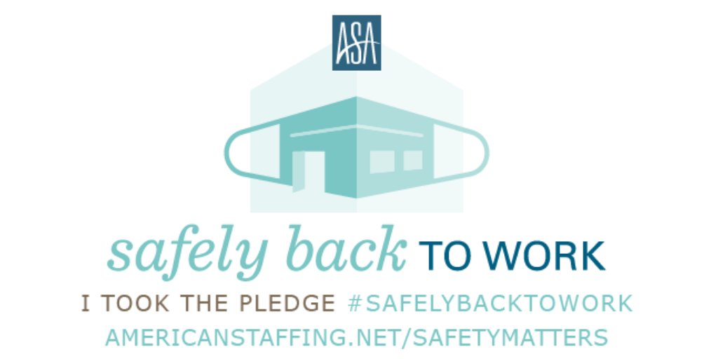 StaffingTweets's tweet photo. Take 30 seconds to sign the #SafelyBacktoWork pledge to show your company’s commitment to the health of your employees &amp; that you'll strive to follow the SB2W Best Practice Protocols. Receive special graphics to add to your marketing materials. Learn more https://t.co/04LFmqYMU3 https://t.co/Bm4A8k4XHt
