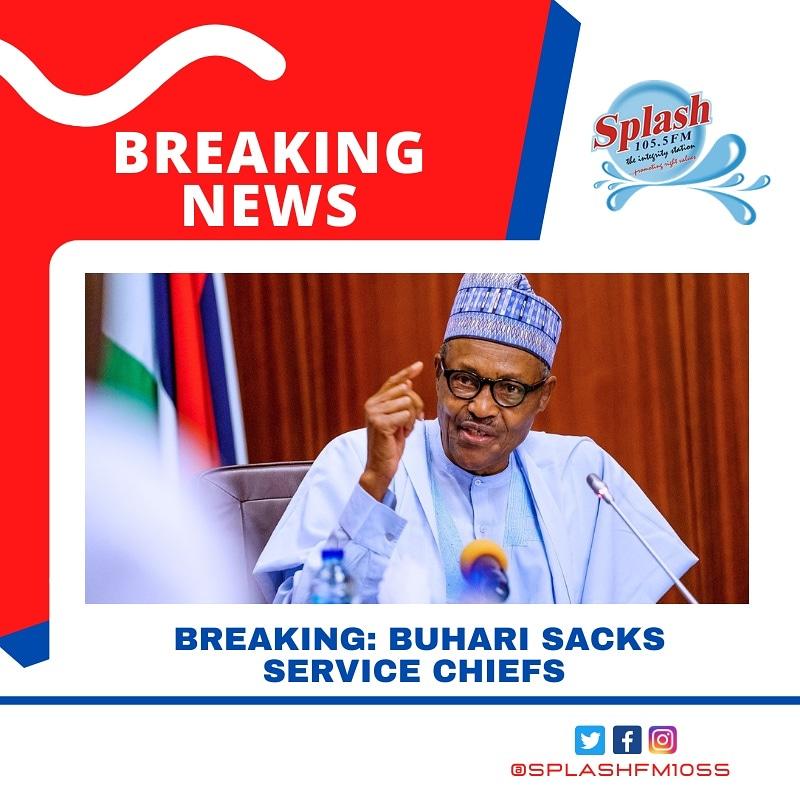 SplashFM1055's tweet photo. Breaking: Buhari sacks service chiefs
Details later...
#breakingnews
#servicechiefs
#buhari
#nigeria
#splashinfo
#splashnews
#splashfm1055 https://t.co/kFHNHMIPnl