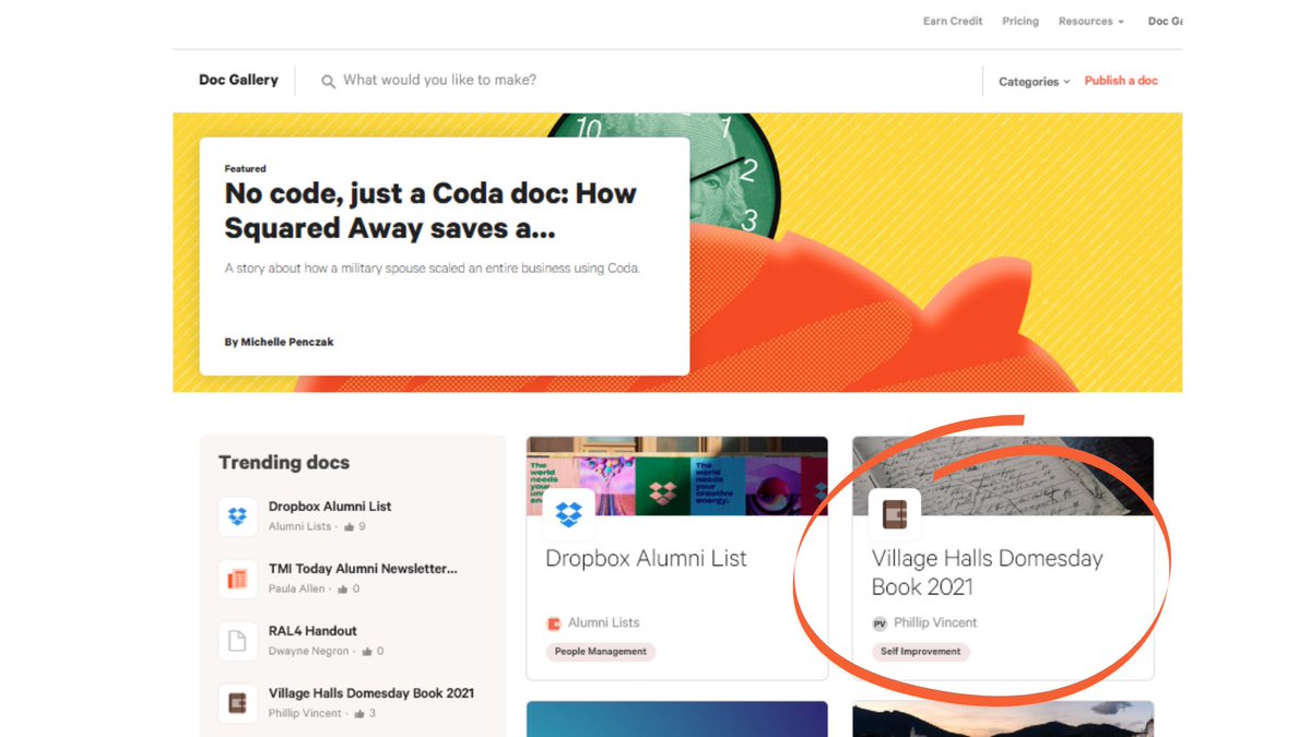 ACRE_national's tweet image. We&apos;ve just been told by @coda_hq that they&apos;ve featured our Village Halls Doomsday Book on the front page of their gallery! coda.io/gallery

Don&apos;t forget to add details of your hall to the record😉

coda.io/@acre/village-…

#VillageHallsWeek #handyapp