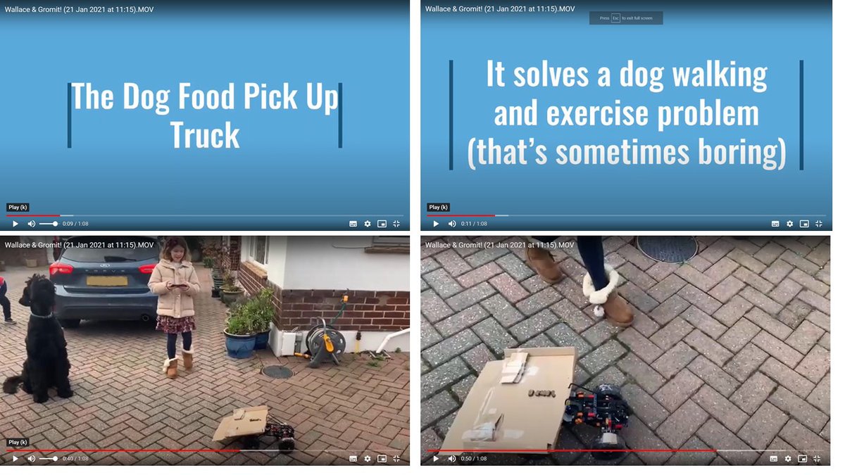 Daisy designed &amp; made an automatic robot dog walker/feeder. She created a remote control vehicle and then designed a shaker which dropped a dog biscuit at regular intervals encouraging the dog to follow behind- walking and feeding at the same time! Do we have a future inventor!