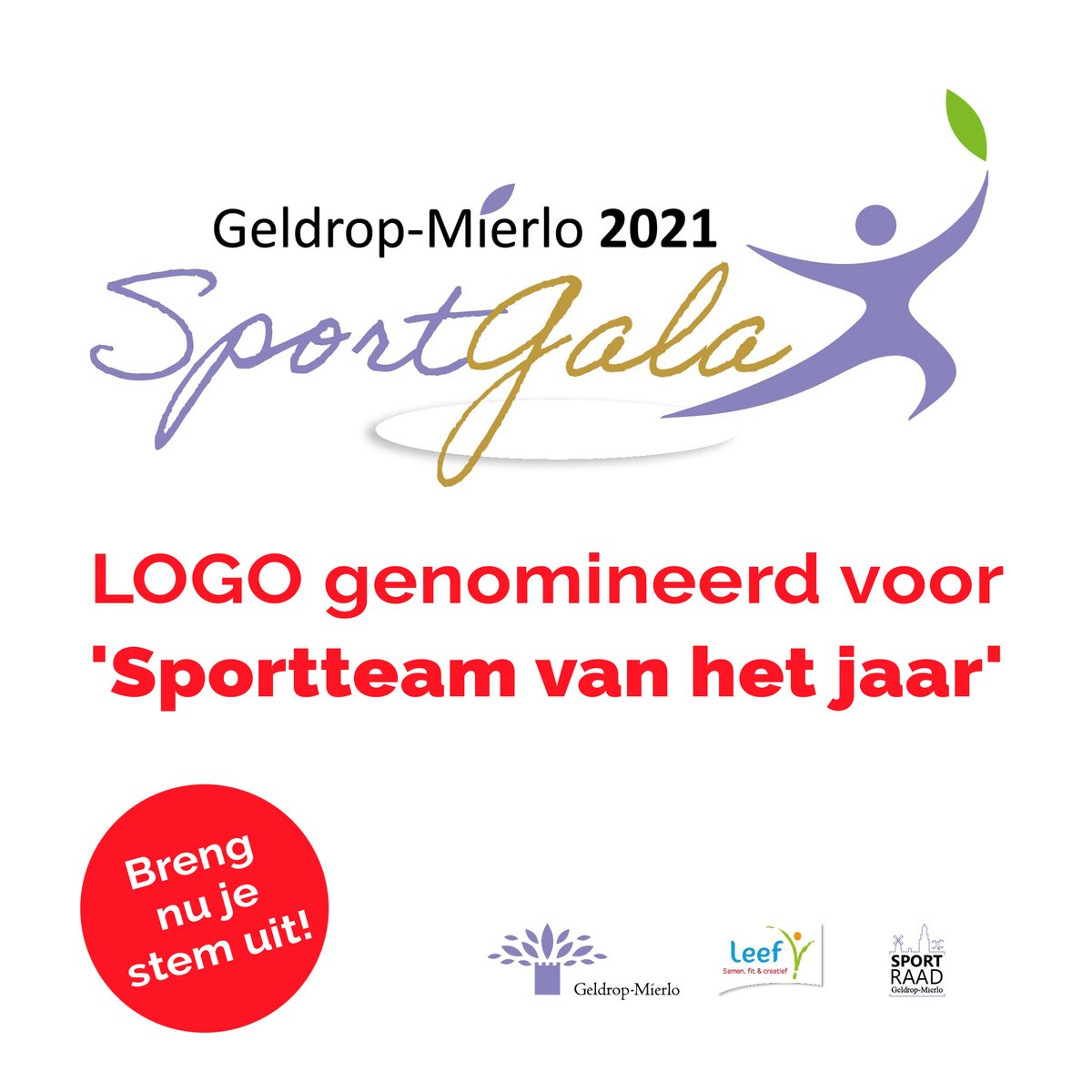 LOGOGeldrop's tweet image. Ook dit jaar vindt het sportgala plaats in de gemeente Geldrop-Mierlo en LOGO is genomineerd in de categorie 'Sportteam van het jaar’. Breng nu je stem via: leefgeldrop-mierlo.nl/LeefModule/Det…