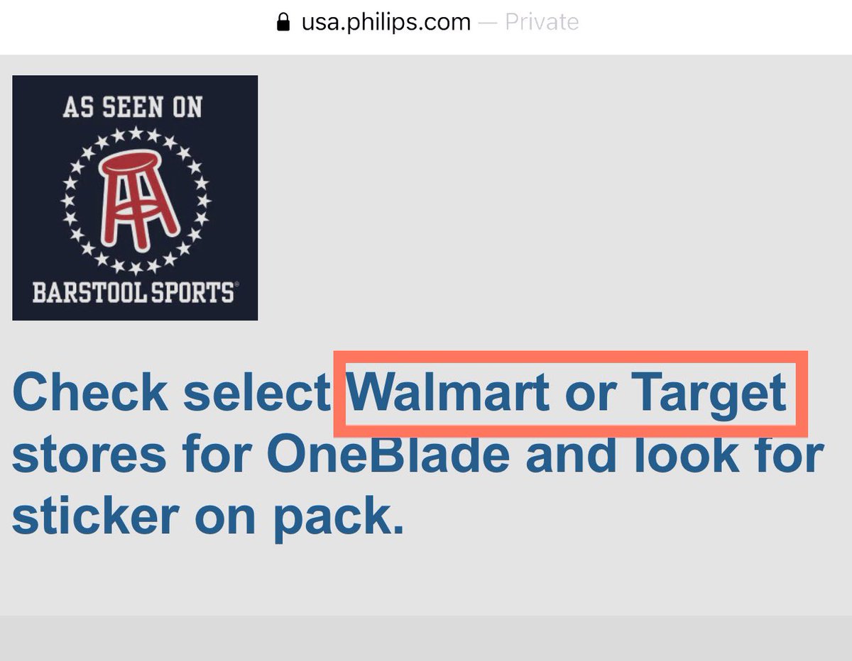  @Walmart and  @Target should pay attention as Barstool Sports is being promoted in their stores through their partnership with  @PhilipsNorelco despite a racist and toxic culture that doesn’t align with their corporate values.  #BarstoolsToxicTakes