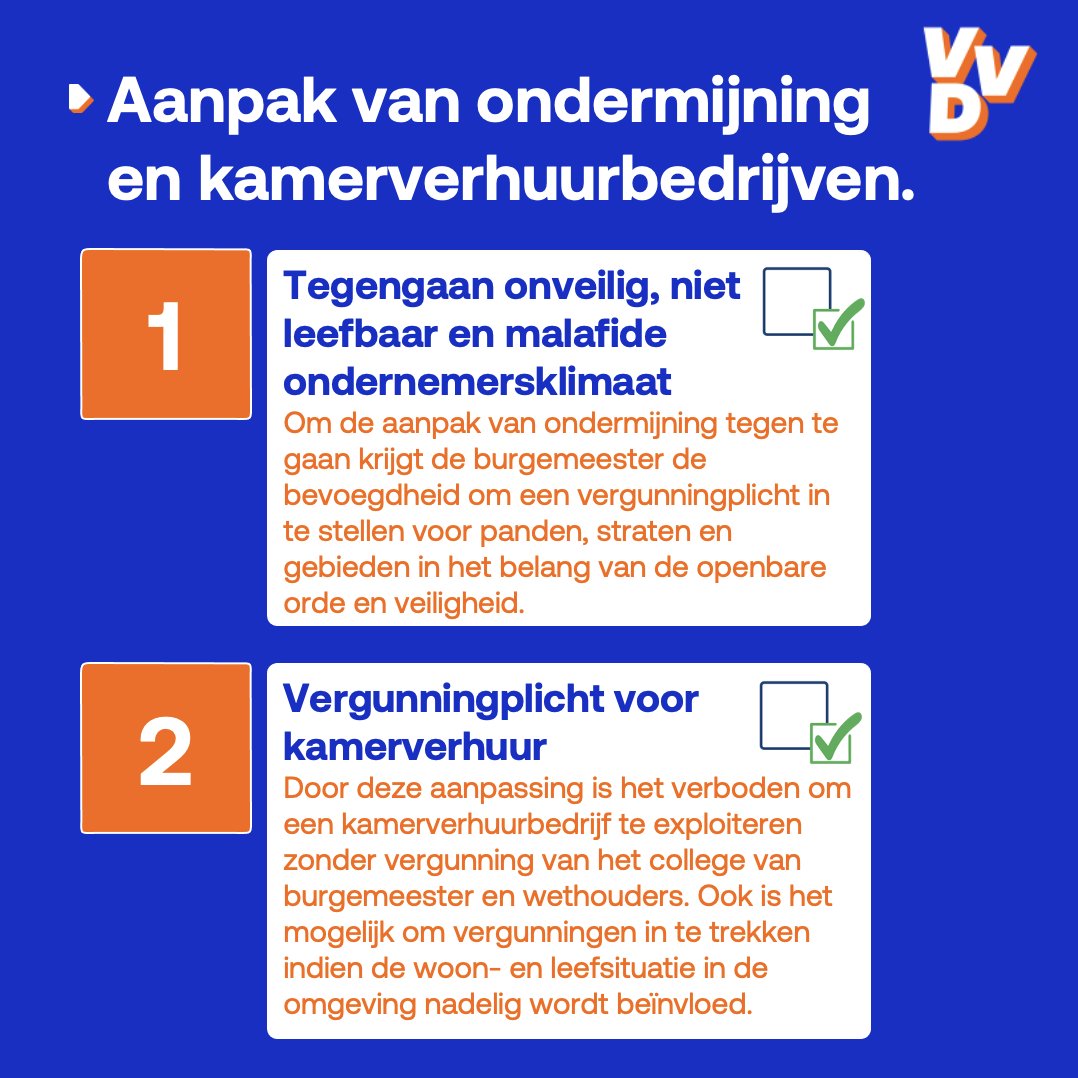 Met twee wijzigingen in de APV maken wij <a href="/StichtseVecht/">Gemeente Stichtse Vecht</a> nog veiliger en prettiger om in te wonen. Er mag geen ruimte zijn voor ondermijnende activiteiten en het opdelen van gezinswoningen voor kamerverhuur. Daarom geven wij meer bevoegdheden aan de burgemeester om op te treden.