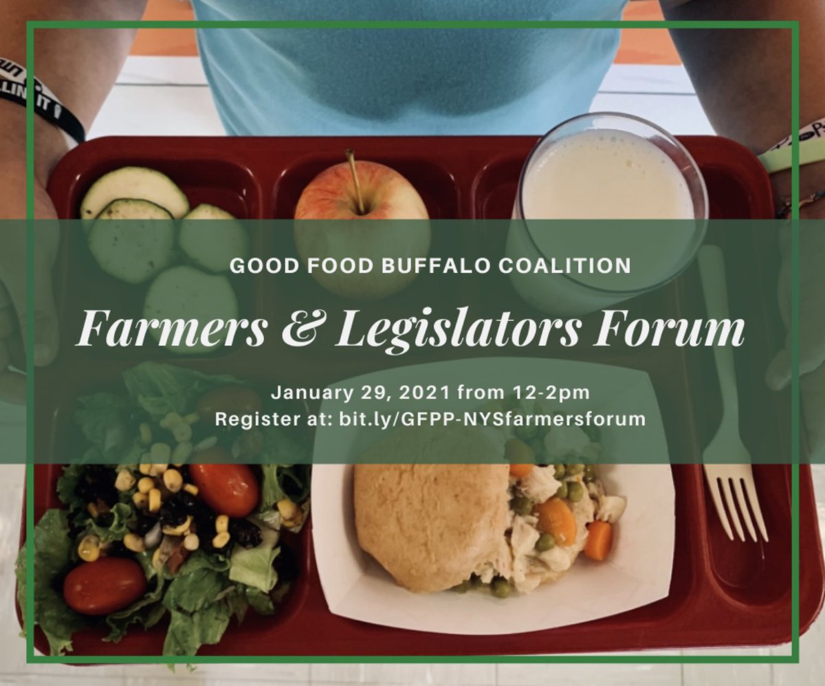 goodfoodcities's tweet photo. Join the #GoodFoodBflo Coalition for a Farmers & Legislators Forum on 1/29, 12-2pm. Learn about opportunities to connect w institutional markets, grant & training opportunities + local & state policies to support farmers. #GoodFoodRising
Register at: https://t.co/WBxhywghDT https://t.co/l7G6wOnwVt