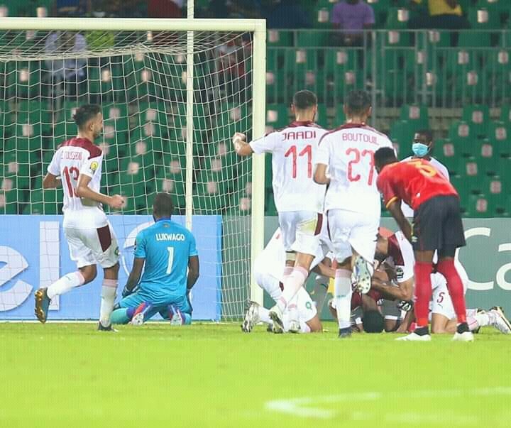 DailyMonitor's tweet photo. UPDATE: Uganda Cranes humiliated,  eliminated from CHAN 2021 at  'group stage'.
FT Uganda Cranes 2-5 Morocco 
FT  Togo 2-3 Rwanda
👉Morocco &amp; Uganda's neighbors- Rwanda advance to quarterfinals from Group C

#MonitorUpdates #MonitorSports
📸 CAF https://t.co/WAbyi4wwMW