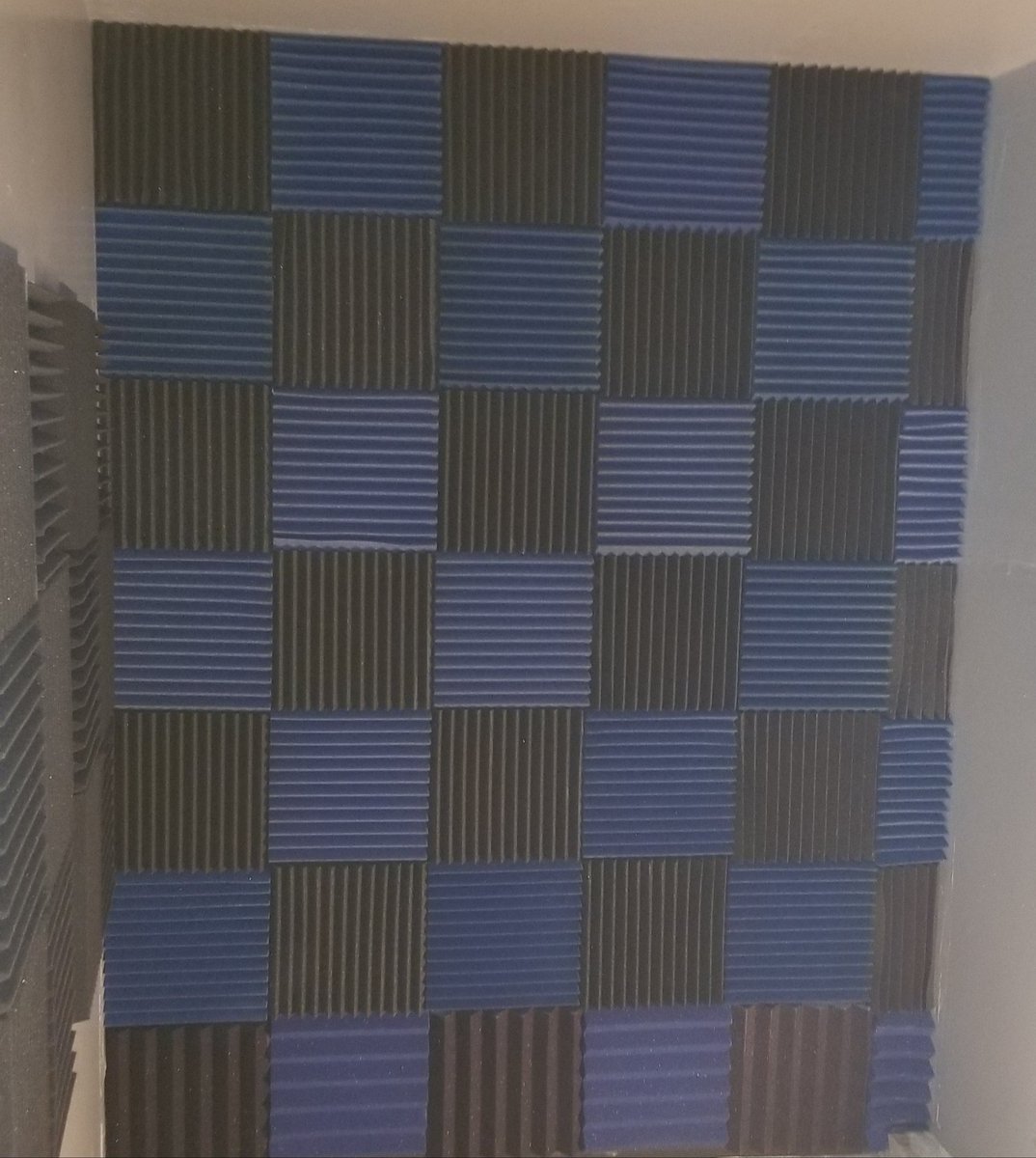 _DJ__K_'s tweet photo. Finally done putting up foam, been a long time coming but it looks good #Finally #Its2021 #Studio #Bass #Music #Future #AudioTechinca #Fire #Life #Time https://t.co/54sVJlkKUk