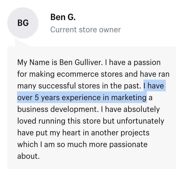 Ben is also more experienced than I initially believed.