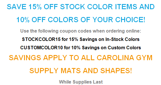 CarolinaGym's tweet photo. Save on all our mats and shapes!  Visit https://t.co/A48WCiWTOh and apply your coupon code. https://t.co/UHQrnPJo9Y