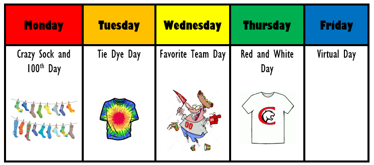 CESLearning4ALL's tweet photo. We will be busy at CES next week.  Next Monday is the 100th day of school!  Grades 3-5 will be taking ACT Interim tests Monday-Thursday of next week. Also, we will also be celebrating homecoming week by dressing up each day.  Go Panthers! https://t.co/0twBDwyjIC