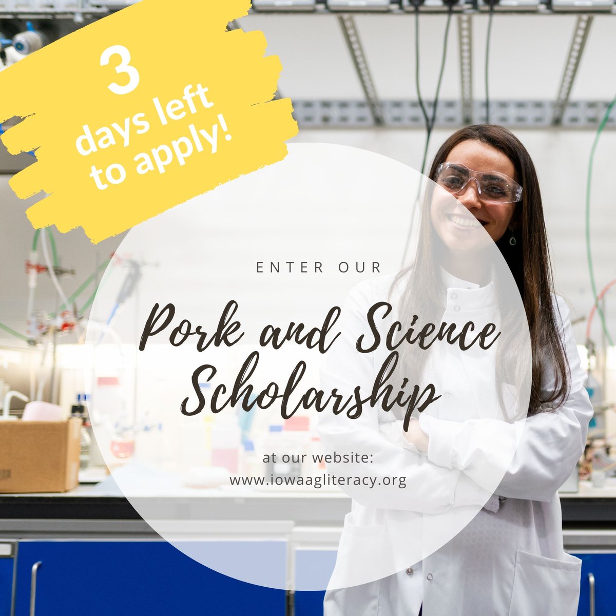 There are 3 days left to apply for our Pork and Science Scholarship! Include pork in your Iowa science fair project and you could receive a $200 scholarship via <a href="/IowaPork/">Iowa Pork Producers</a> and IALF. Apply by Jan. 29 ow.ly/fkC050DiJXa  #teachertwitter #agtwitter