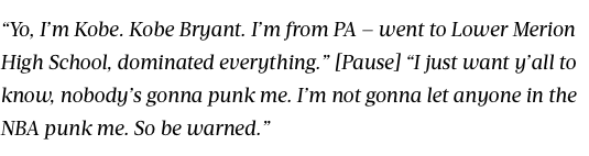Check out the story, in which I include this gem from the book "Three-Ring Circus," about the Lakers Dynasty written by  @jeffpearlman. It describes the day Kobe introduced himself to his Laker teammates