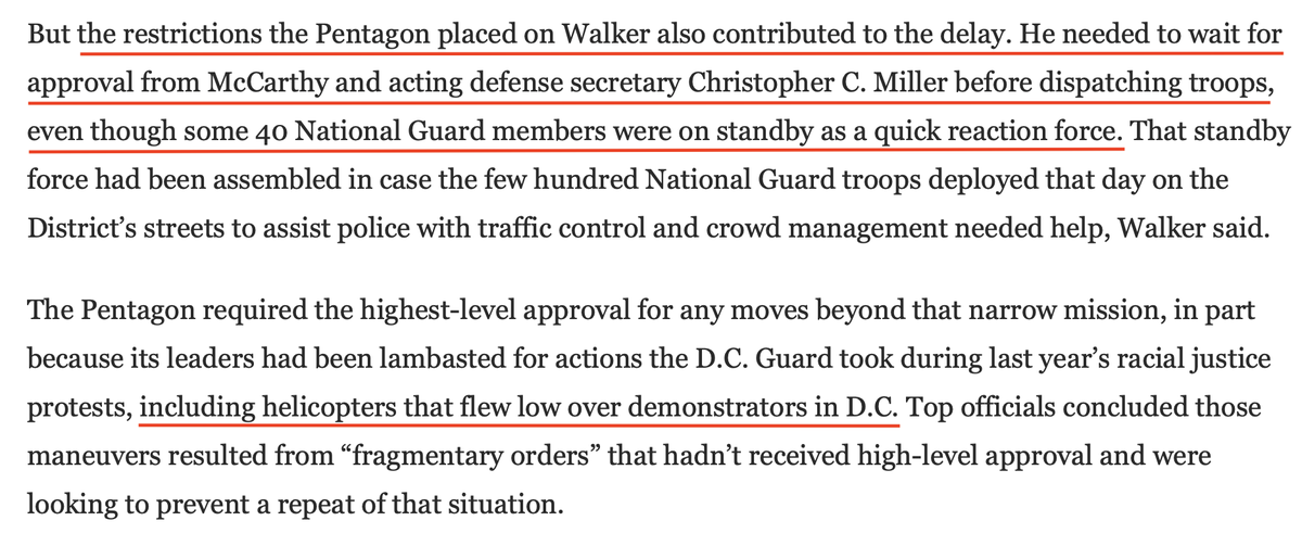 So, the Trump traitors' official line is that because McCarthy ordered helicopters to violate the Geneva Convention against protesters in June, they were *forced* to make the commander of the D.C. National Guard talk to MOSCOW MIKE FLYNN'S BROTHER while they waited for the coup.