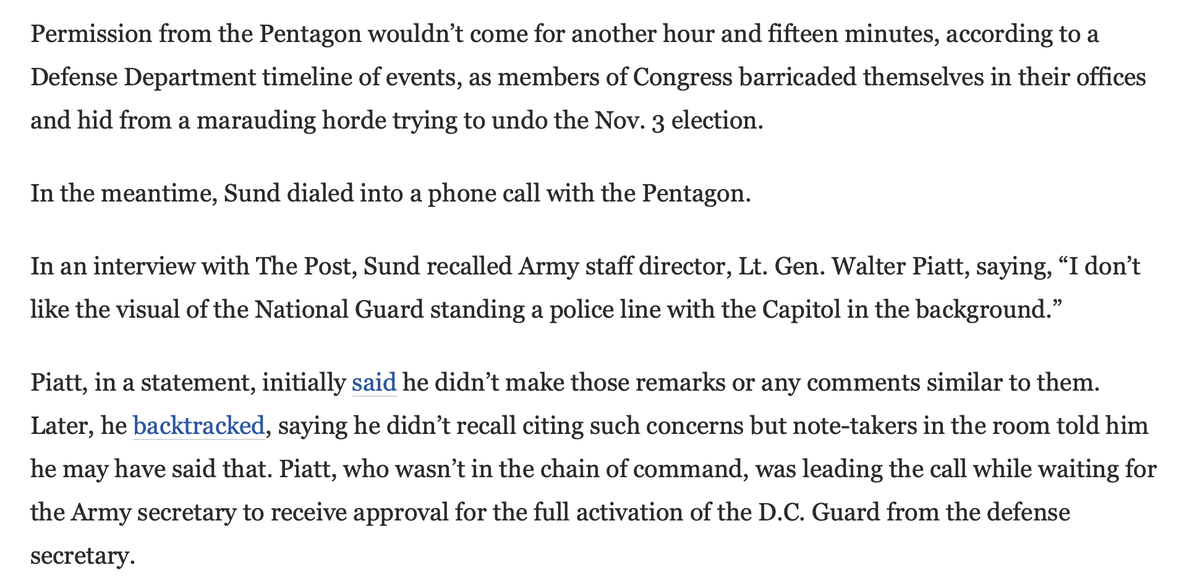 Lt. Gen. Walter Piaff didn't, apparently, like the idea of the National Guard guarding the nation, which he doesn't really explain, or remember, or remember if he can't explain, or not.Which doesn't seem guilty *at all.* 