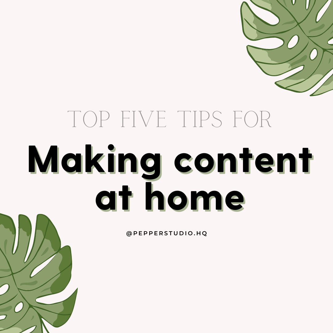 pepperstudiohq's tweet photo. We've compiled our top 5 tips for making content at home! 🏡 Which one are you going to try first? #PepperStudio #InfluencerMarketing #StaySafe #StayAtHome https://t.co/gxHDH7RUkR