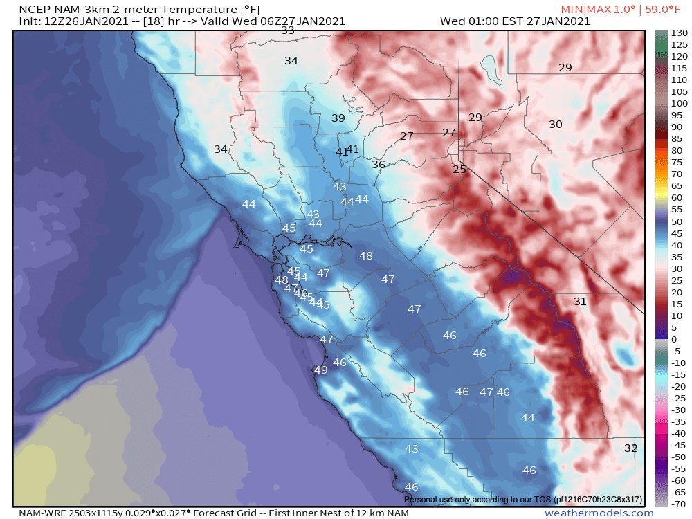 Tonight, a rapidly intensifying cold front will sweep across NorCal. This front will be unusually well defined, for a CA winter storm, and will replace an already cold airmass with...another cold airmass! (2/10)  #CAwx