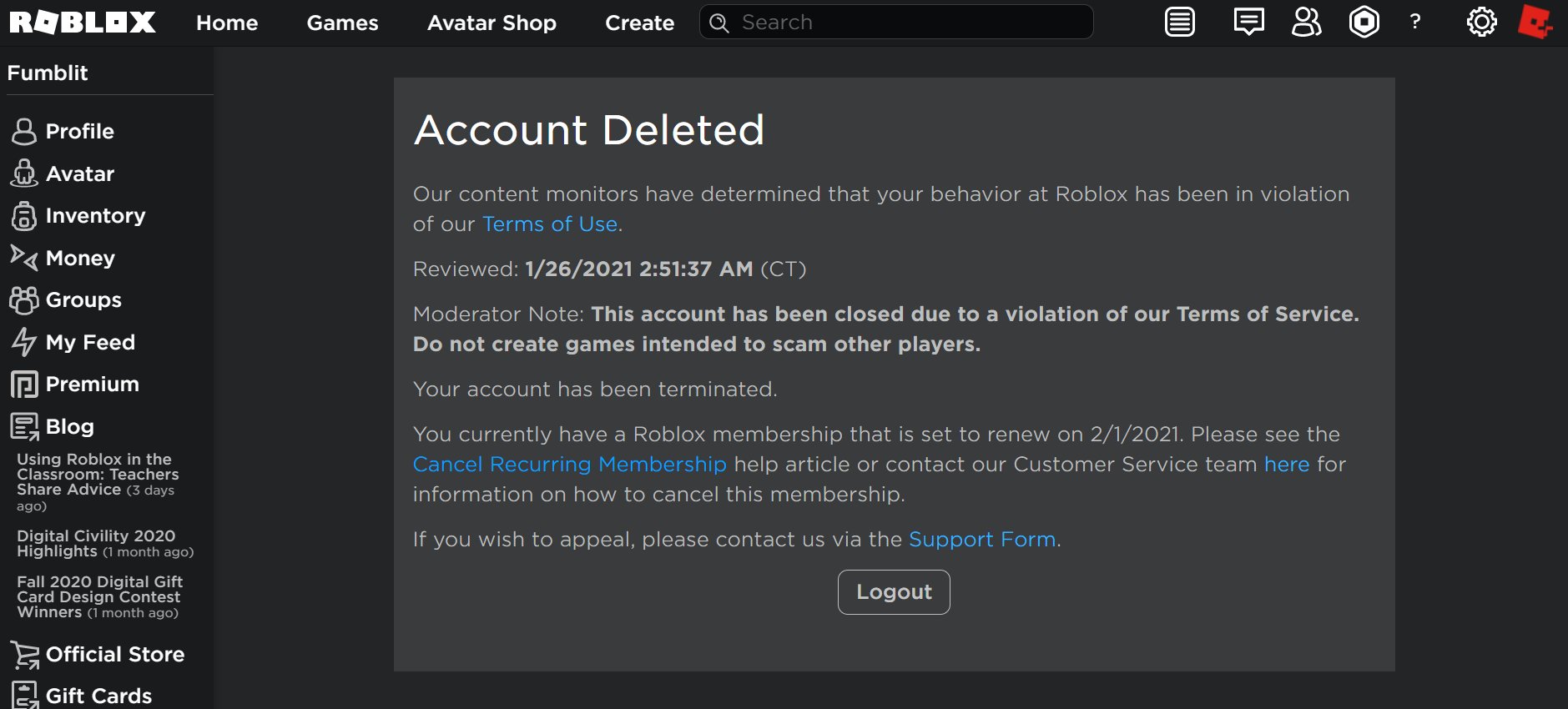 Account has been deleted alert. Terminated. You have been terminated. Has been terminated перевод. Your account has been banned roblox.
