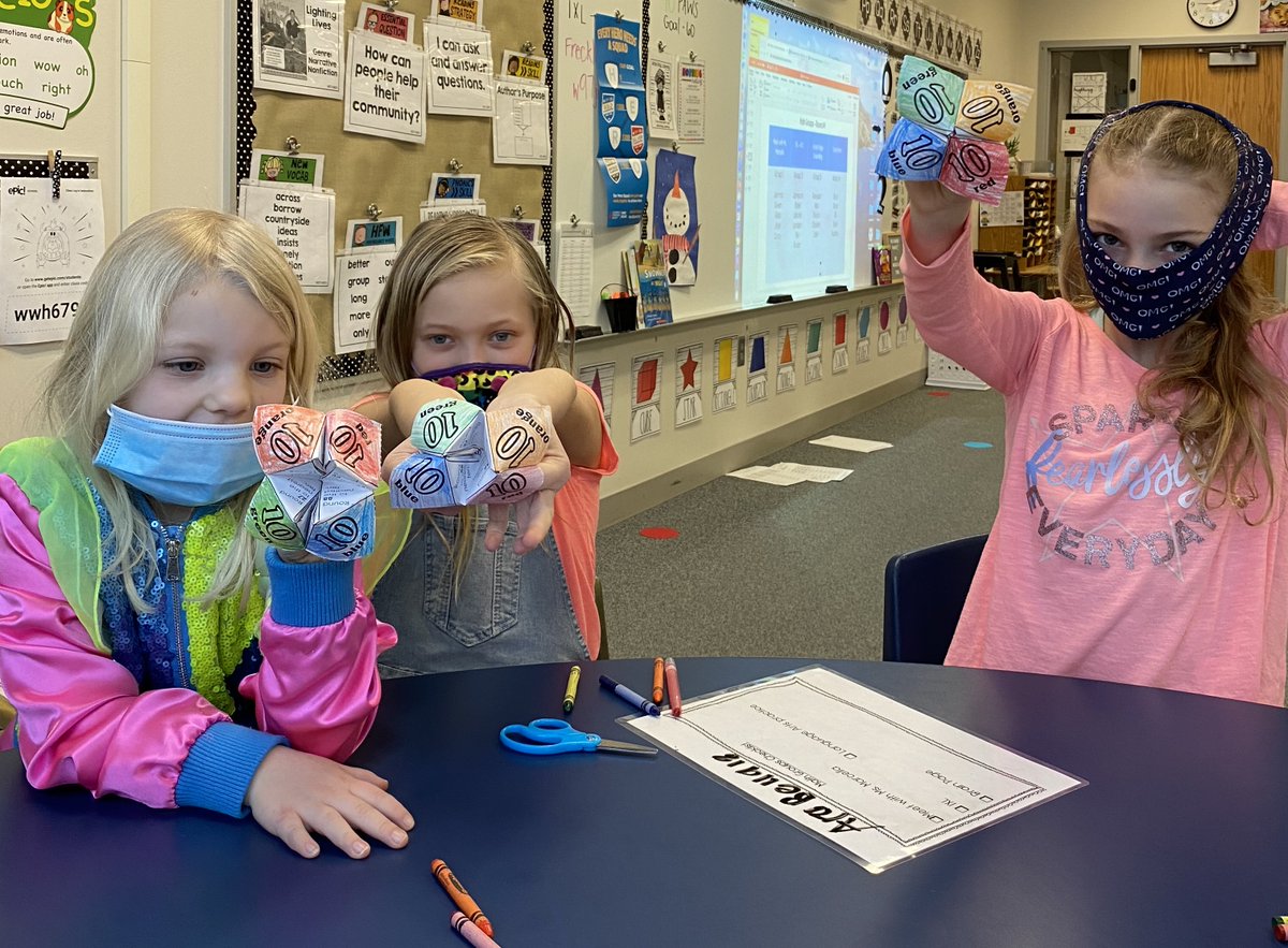 Parkview_LC's tweet photo. Miss Marcella's 2nd graders made fortune tellers to help practice rounding! ➕ ✖️ ➖ ➗ https://t.co/RiWQ8GQgmG
