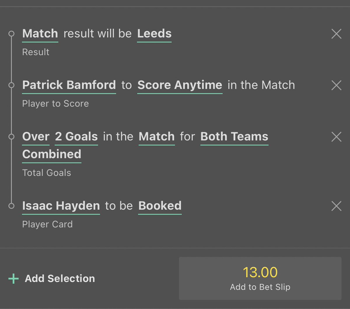 SportProfiteers's tweet photo. BPL Bet Builders ⚽️

Newcastle vs Leeds - 6pm 

Odds @ 2/1 and 13/1 

#BPL  #football #sportsbet #bet https://t.co/1A7cVfs8dI