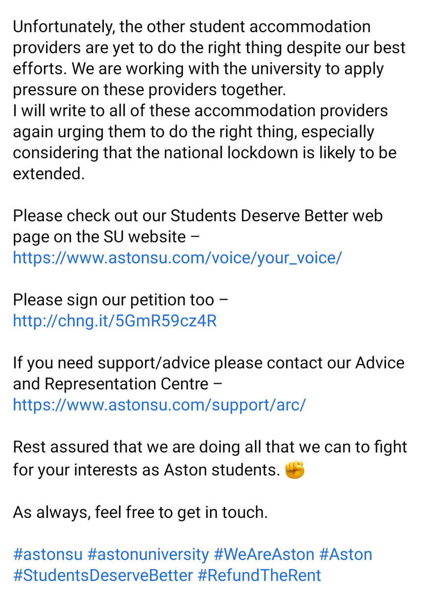 AstonPresident's tweet photo. 📢Dear Aston students...
#astonsu #astonuniversity #WeAreAston #Aston #StudentsDeserveBetter #RefundTheRent https://t.co/Ibm9YwicvS