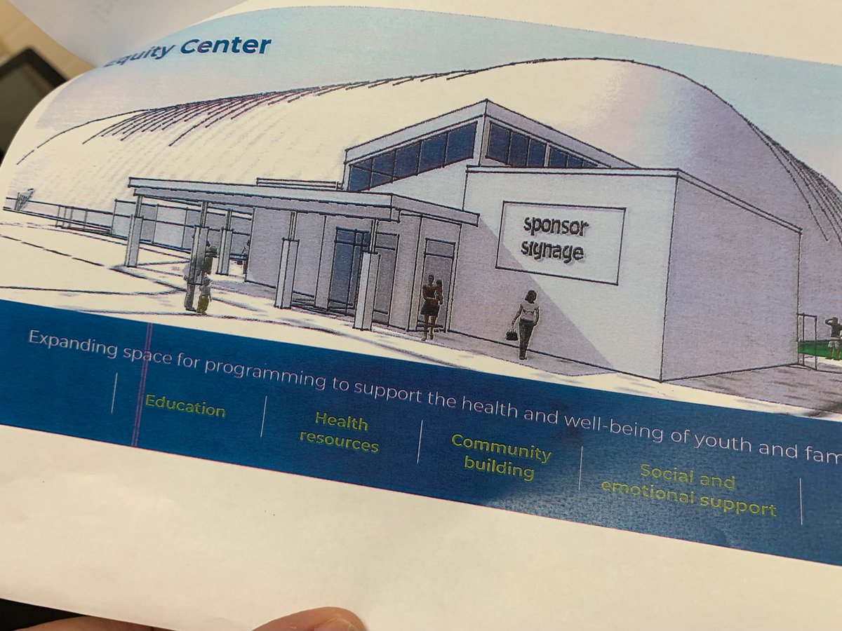 Renovating the old gym and kitchen cost $450,000, largely paid for by Super Bowl Legacy grant, Vikings, US Bank, Securian, etc. Future plans call for more 1 new program building connected to inflatable dome that comes up for winter, modern athletic fields.