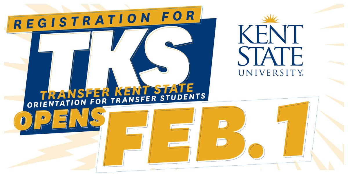 KentStateSSP's tweet image. Are you an incoming transfer student for Fall 2021? 

Registration for Transfer Kent State begins on February 1, 2021! ⚡🥳 

For more information visit kent.edu/tks

@KentState @ksuadmissions
