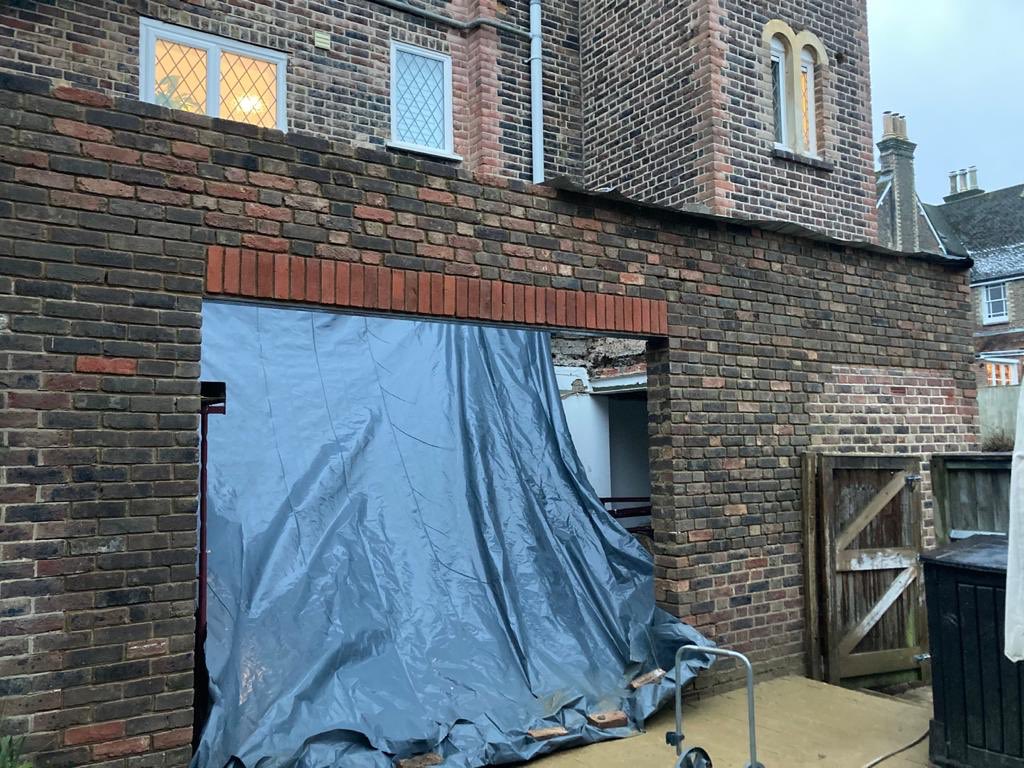 First stage of brickwork alteration works completed today at our Reigate site.