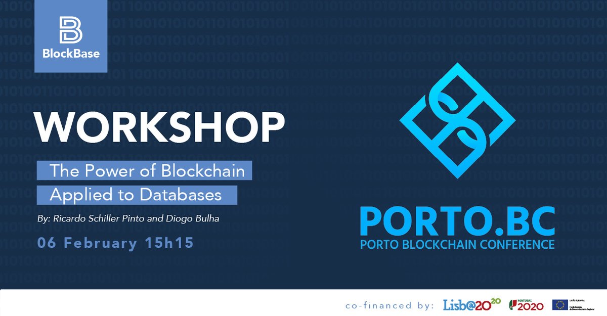 BlockBaseNetwk's tweet image. We&apos;ll be at Porto Blockchain Conference conducting a workshop on BlockBase technology at Fev 6, 15:15 GMT! Get the tickets at portobc.com

#blockchain #portobc #workshop #eosio #portugal2020 #lisboa2020 #EUFunded #agap2IT