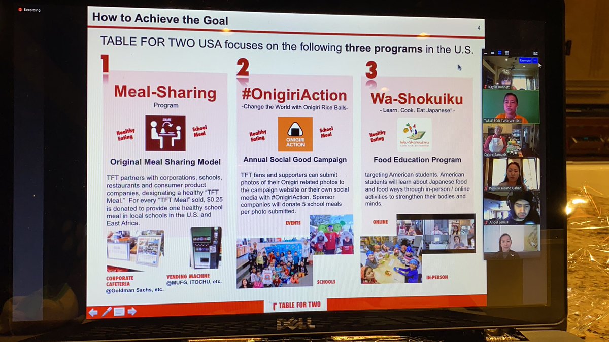 DunnettKaylin's tweet photo. Table For Two is a nonprofit organization that centers food insecurity as well as the promotion of healthy eating. It began in Japan and now operates globally. Onigiri Action is one of three programs the organization puts on. #ZoomKitchen https://t.co/Q2NVX1aOC9