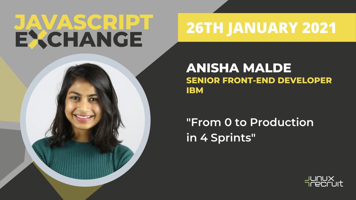 First up, #Tech100Women winner, Anisha Malde from <a href="/IBMDeveloper/">IBM Developer</a> / <a href="/IBM/">IBM</a> is discussing how to go from 0 - Production...in just 4 sprints!

#strapi #FrontEnd #frontenddev #graphQL #womenintech #strapiCMS <a href="/strapijs/">Strapi</a> #headlesscms #javascript