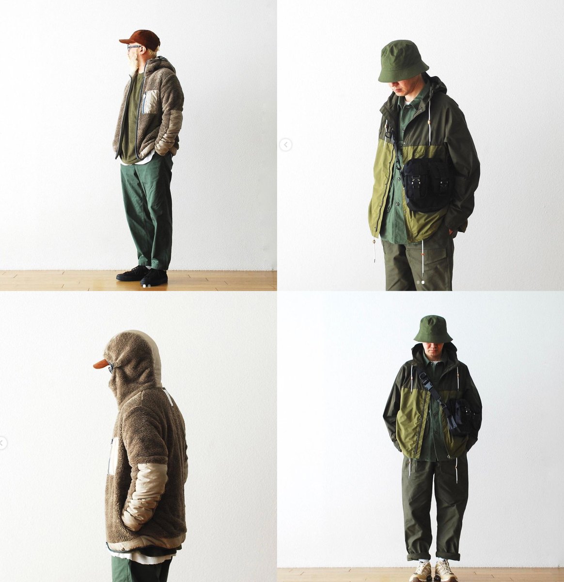 2/ SHAPE & LAYERSThe trousers fit loose-to-baggy for comfort and ease. Whether it’s a crewneck w/ fleece thrown over, or an over shirt with a windbreaker on the outside, layering gives you texture and volume.