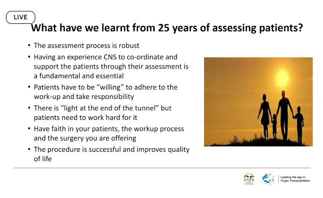 ESOTtransplant's tweet photo. 25 years of assessing patients for 𝗧𝗣𝗜𝗔𝗧 – a clinical nurse specialist’s perspective 

by Cris Pollard @CrisPollard9 

#EPITAtransplant https://t.co/YQhN0F8hNk