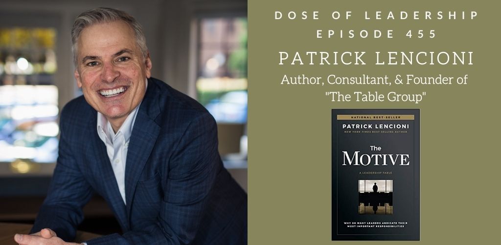 Thank you Richard Rierson for having me on your show! Tune in to the @DoseOfLeader podcast to hear about my newest book, The Motive: Why So Many Leaders Abdicate Their Most Important Responsibilities. podcasts.apple.com/us/podcast/pat…