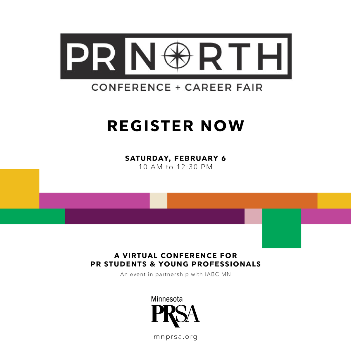 MinnesotaPRSA's tweet photo. Students & young professionals: Register to attend PR North – Winter Edition on Feb. 6. Panelists Paul Omodt (@OmodtAssociates), Korrie Merley (@Hail_Mary_PR) & Hannah Byl (@W2OGroup) will share PR career path advice. https://t.co/FD6Sz0nkiC #prnorth #minnesotaprsa #prssa #iabcm https://t.co/fx7vdjGTMu