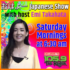 Let's take a mini-break from the snow today and head to Japan with <a href="/emii_ruith/">Emi Takahata</a>, host of #OhayoJapaneseShow (Saturday mornings at 6:30am). 

Japanese culture &amp; J-Pop will brighten this snowy day. Don't forget, <a href="/johntheregion/">john1059</a> joins me at 4:45pm to taste test Japanese snacks!
