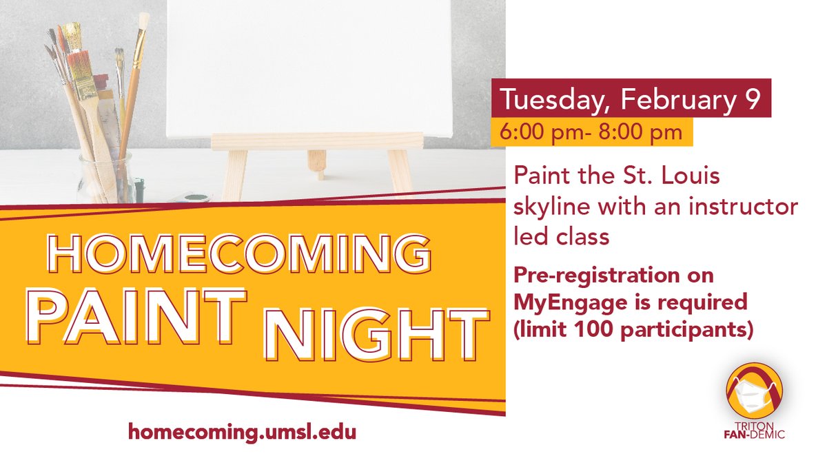 We are calling all Bob Ross enthusiasts and painters alike. Join us for a relaxing night of painting! We will be hand painting a picture with instructions led by a live instructor! Register on MyEngage to pick up  supplies in the MSC! (limit one kit/person).