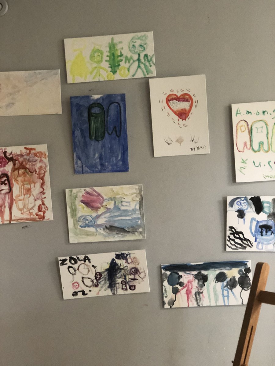 nobleminds504's tweet photo. Just a small sample of the work our students have produced since we opened our art room 💕💕💕💕 https://t.co/v76LzJpxp6