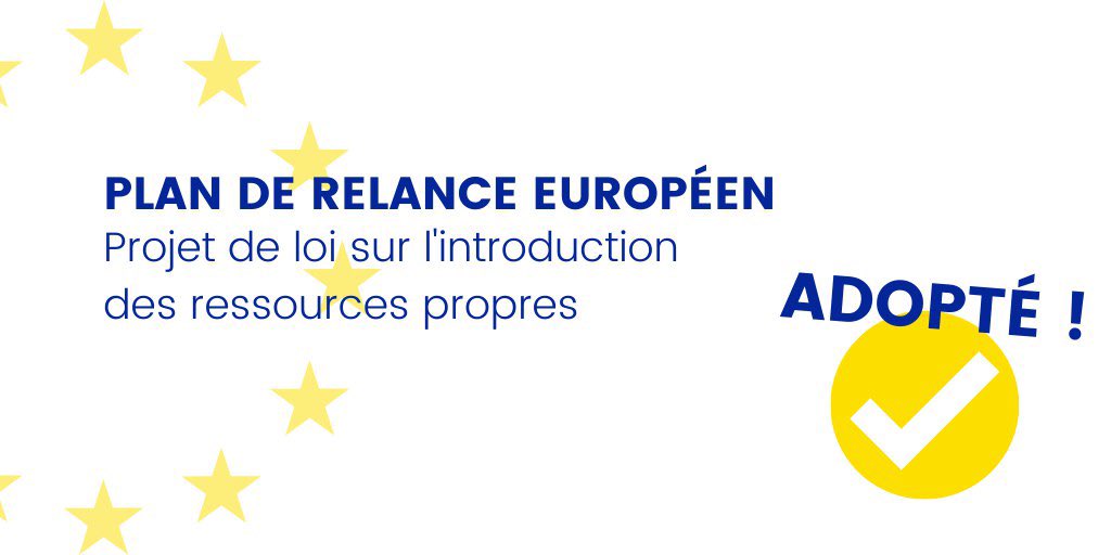 PA_Anglade's tweet photo. 🇪🇺Plan de relance européen⎜

L’@AssembleeNat 🇫🇷 vient d’approuver le projet de loi relatif aux ressources propres de l’UE  !  

C’est une avancée considérable sur le chemin de la relance européenne. 

Face à la crise l’#Europe est notre meilleure chance. https://t.co/wP0uNB2Gru
