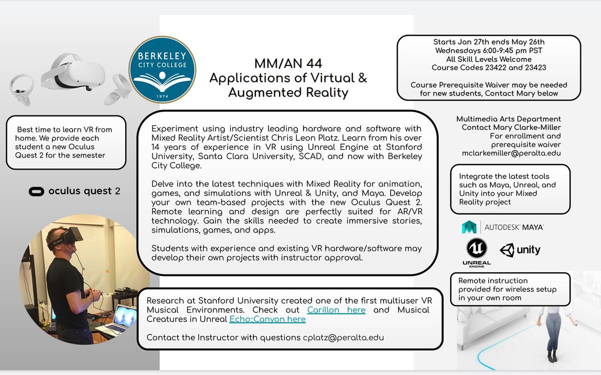 AR and VR course info