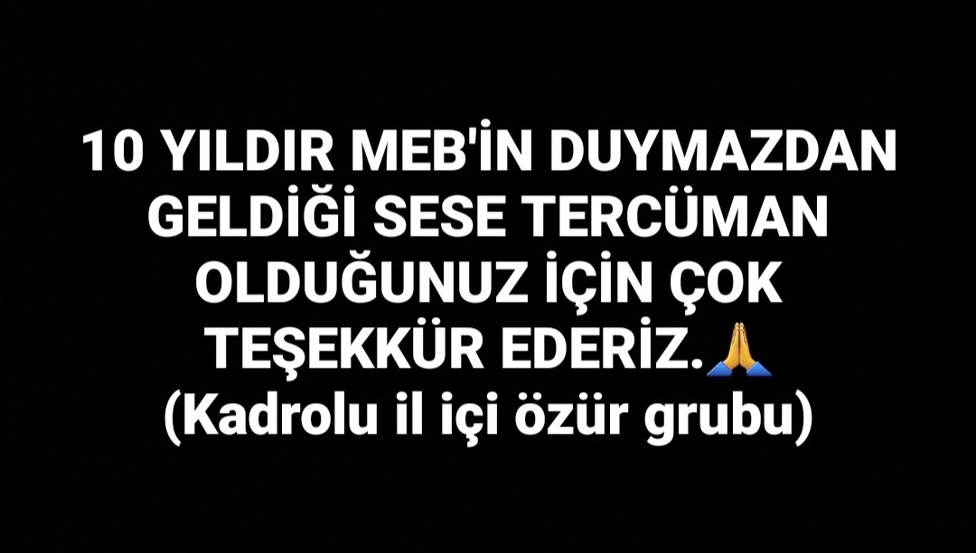 <a href="/77Kadrolu/">Kadrolu il içi özür 77</a> <a href="/akandemir80/">Ahmet Kandemir</a> <a href="/tcmeb/">Millî Eğitim Bakanlığı</a> <a href="/ziyaselcuk/">Ziya Selçuk</a> <a href="/safran1958/">Mustafa SAFRAN</a> <a href="/omerinan06/">Ömer İNAN</a> @demiiryakup <a href="/memurlarnet/">MemurlarNet</a> <a href="/_aliyalcin_/">Ali YALÇIN</a> <a href="/hasanyyayla/">Hasan Yalçın Yayla</a> @latif_selvi <a href="/sukru_kolukisa/">Şükrü Kolukısa</a> <a href="/RamazanCakirci/">Ramazan Çakırcı</a>