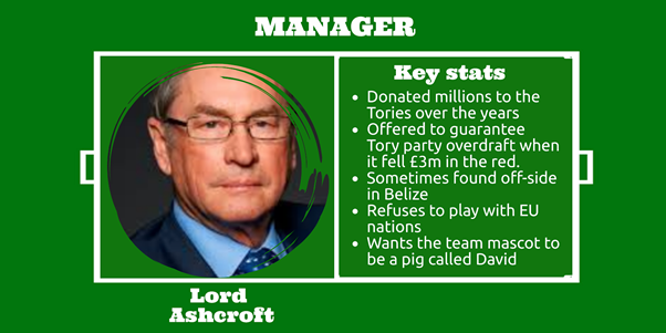 The Manager is Lord Ashcroft. A £350m contract to “support medical & clinical services" was scored by Medacs Healthcare, whose parent company, Impellam, is owned by Conservative grandee. Through companies etc. he’s donated £5.8m to the party. NO LIMIT!  https://twitter.com/allthecitizens/status/1351943500523311105?s=20