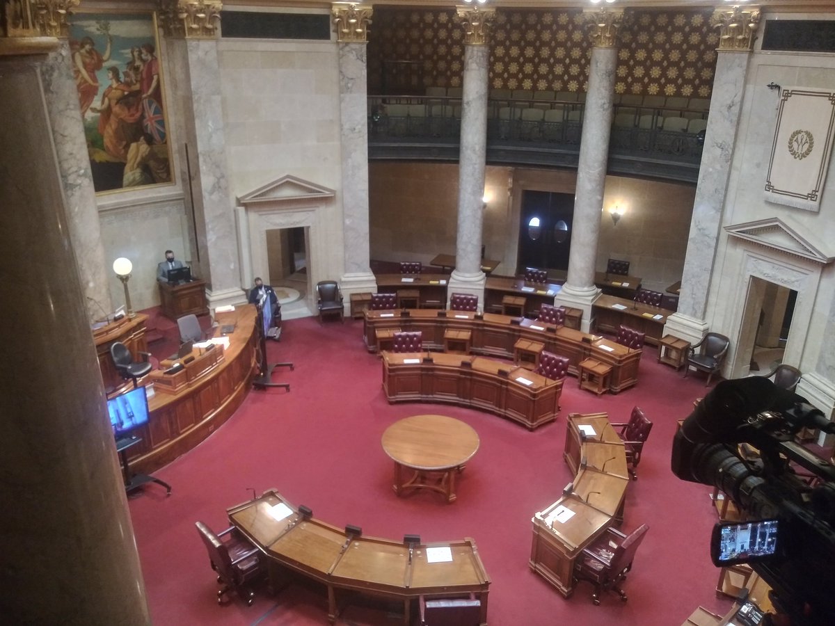 Senate session slated to vote on striking down the statewide mask order was set to begin half an hour ago. So far, so empty